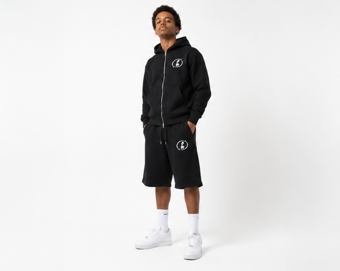 Silent Truth Zip up hoodie and shorts set