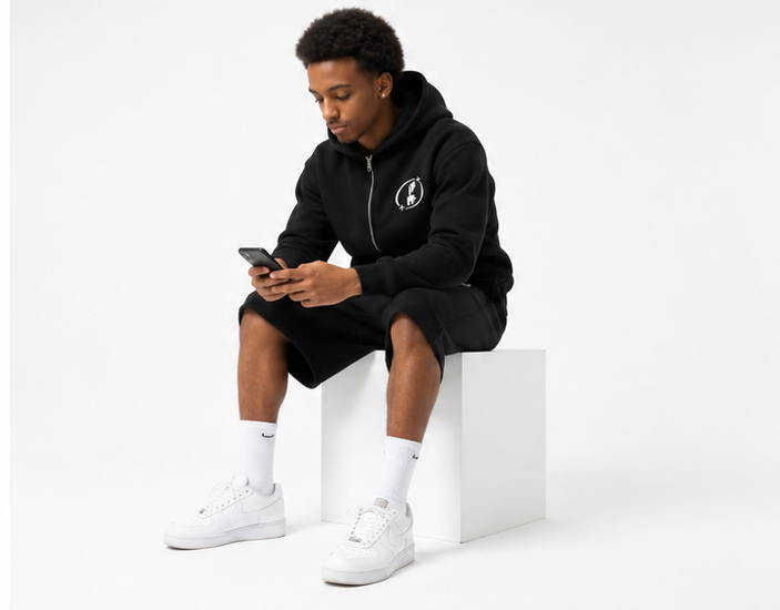 Silent Truth Zip up hoodie and shorts set
